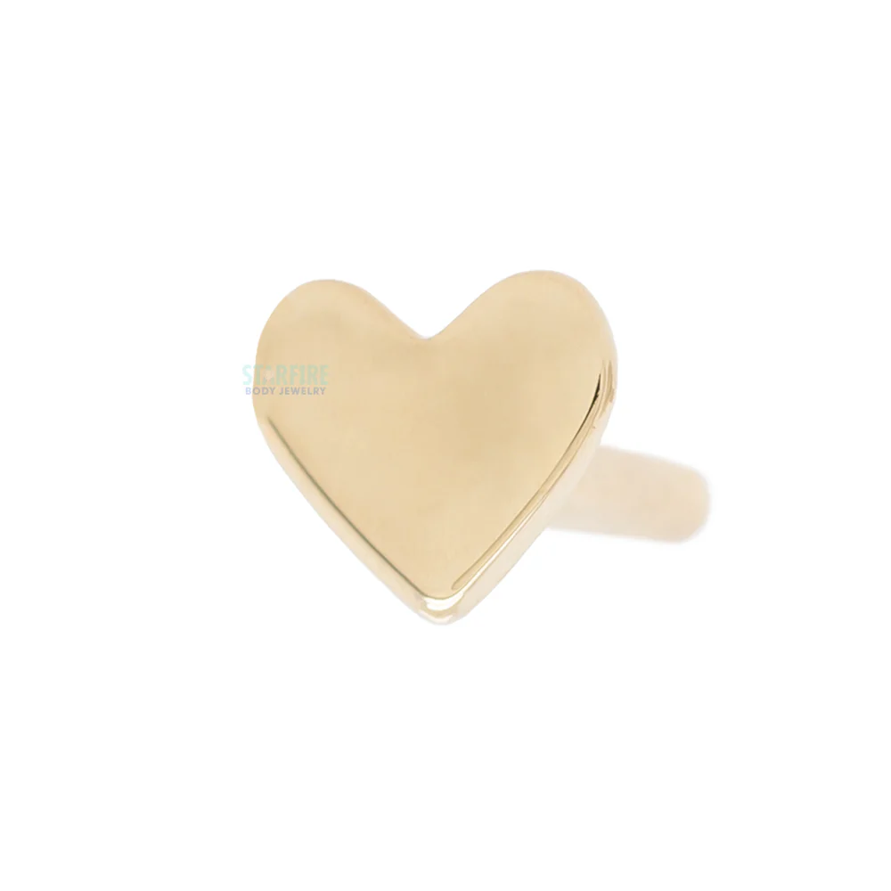 threadless: 14K, 18K or Platinum Heart Backed Labret Post / Flatback - Image 6