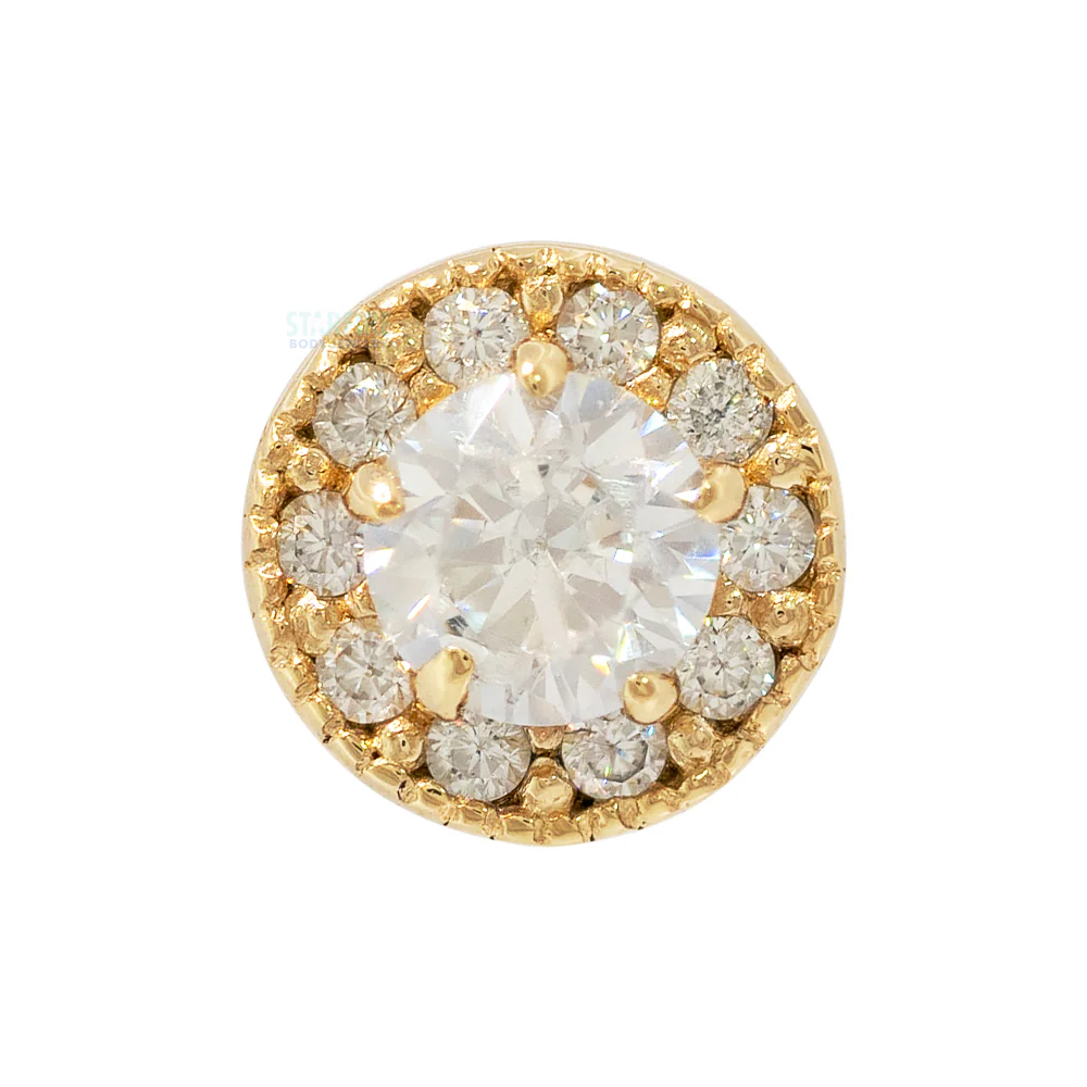 threadless: "Catherine" End in Gold & Platinum with CZ's - Image 3
