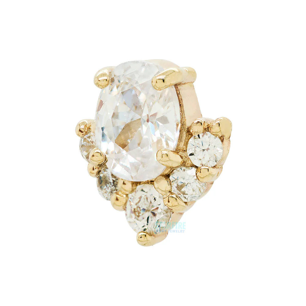 threadless: "Lavalier" End in Gold & Platinum with CZ's