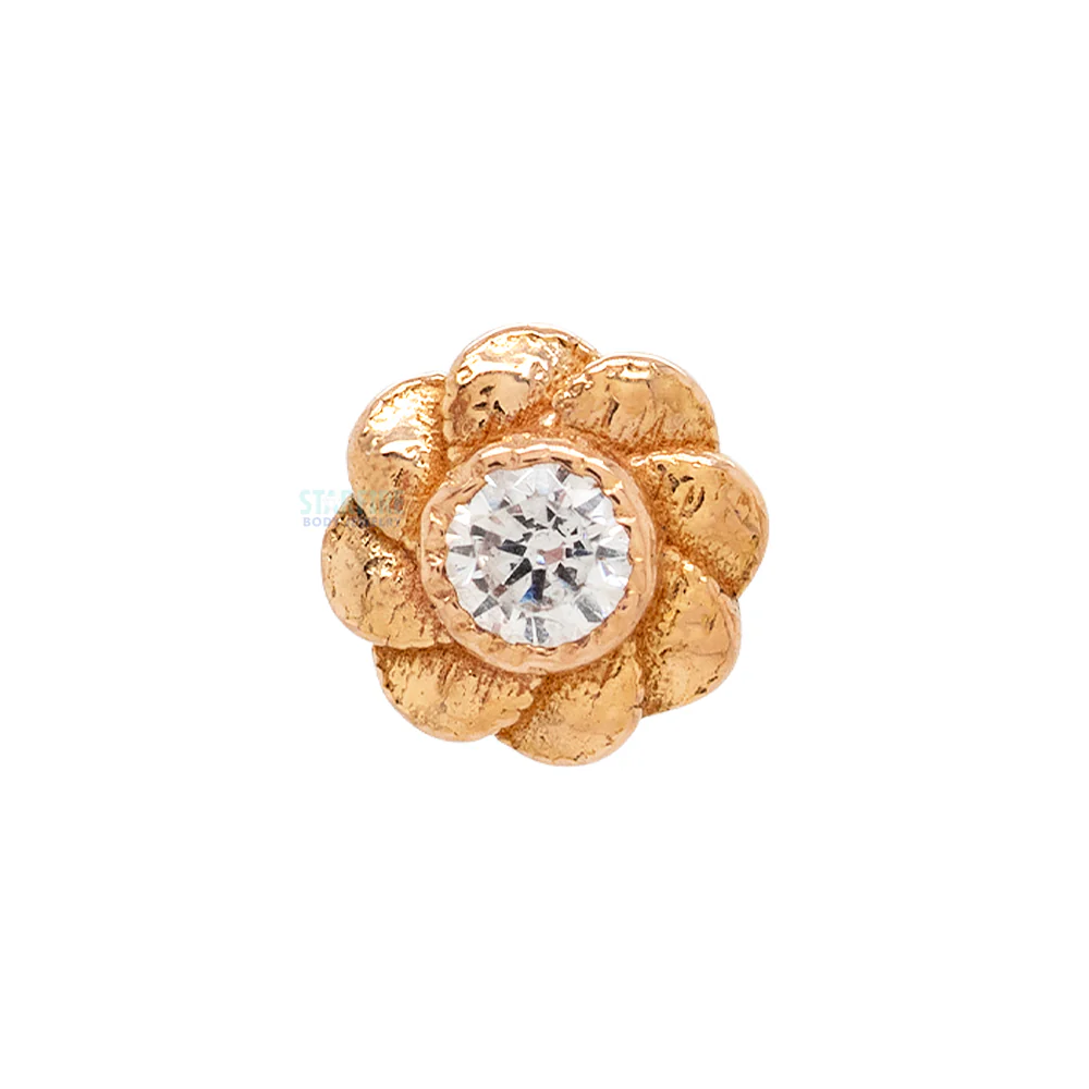 threadless: "Penelope" End in Gold & Platinum with CZ - Image 2
