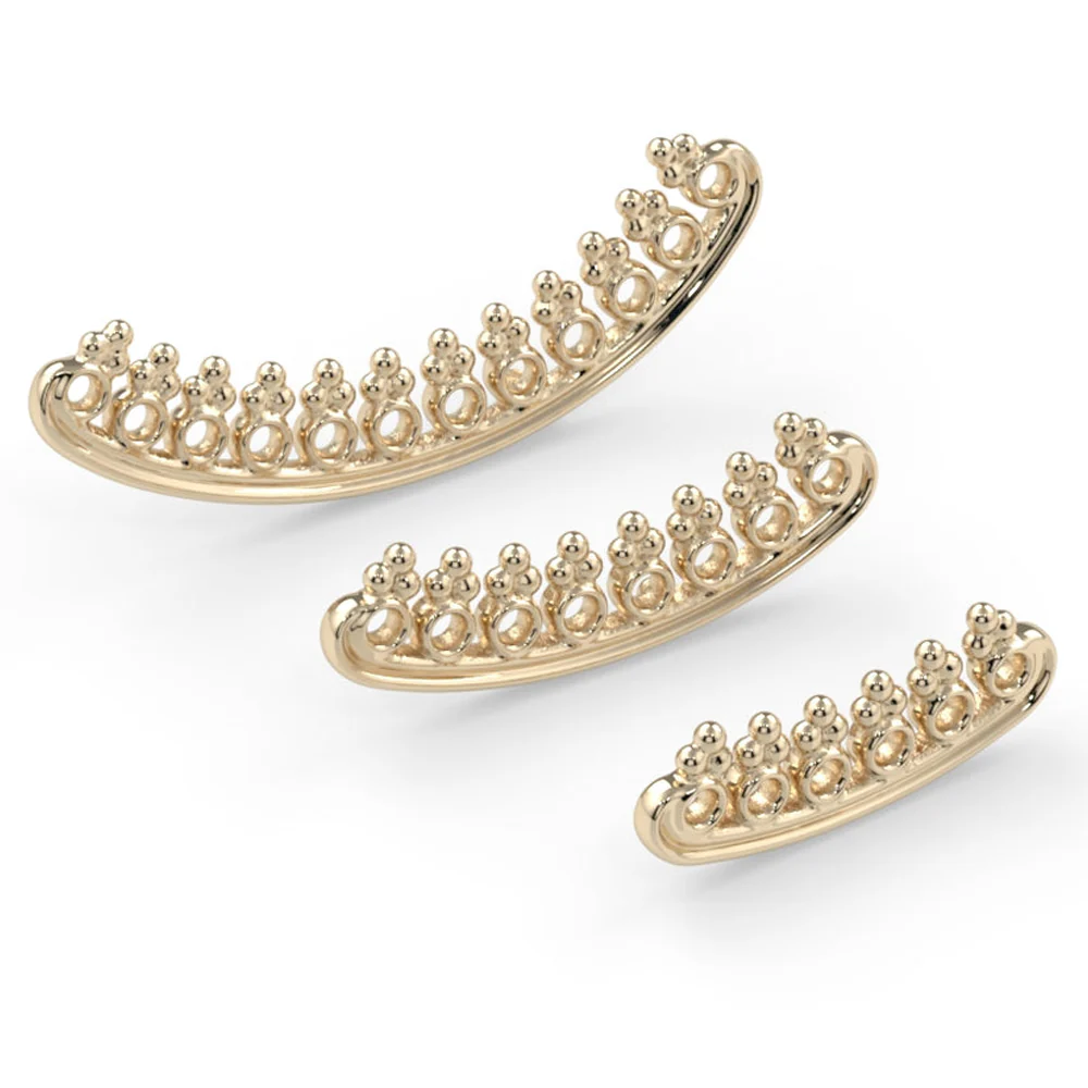 "Vishnu" Arc Threaded End in Gold & Platinum