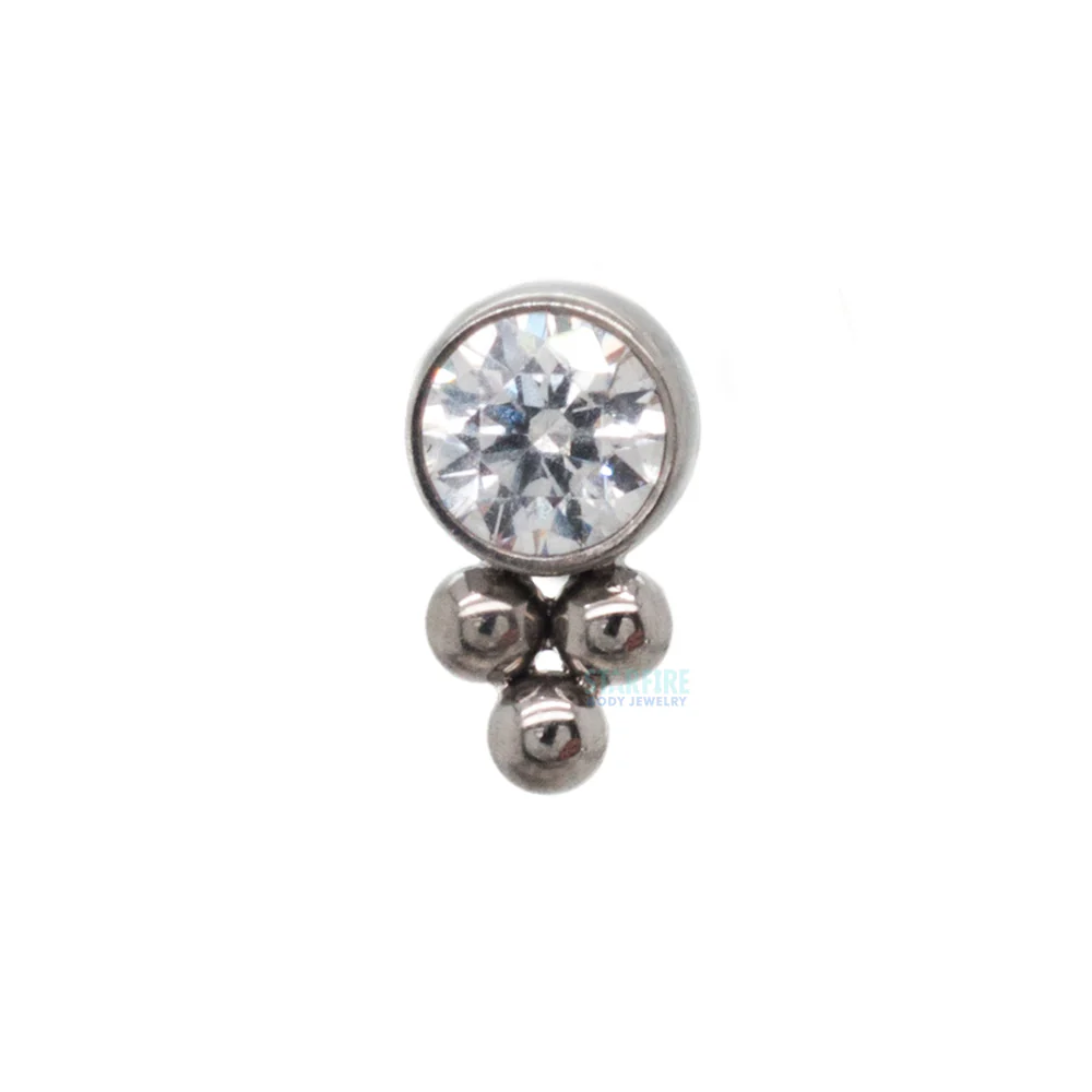 11HT-3 'Haute Couture' 2.5mm Faceted Gem Bezel Threaded End - Image 3