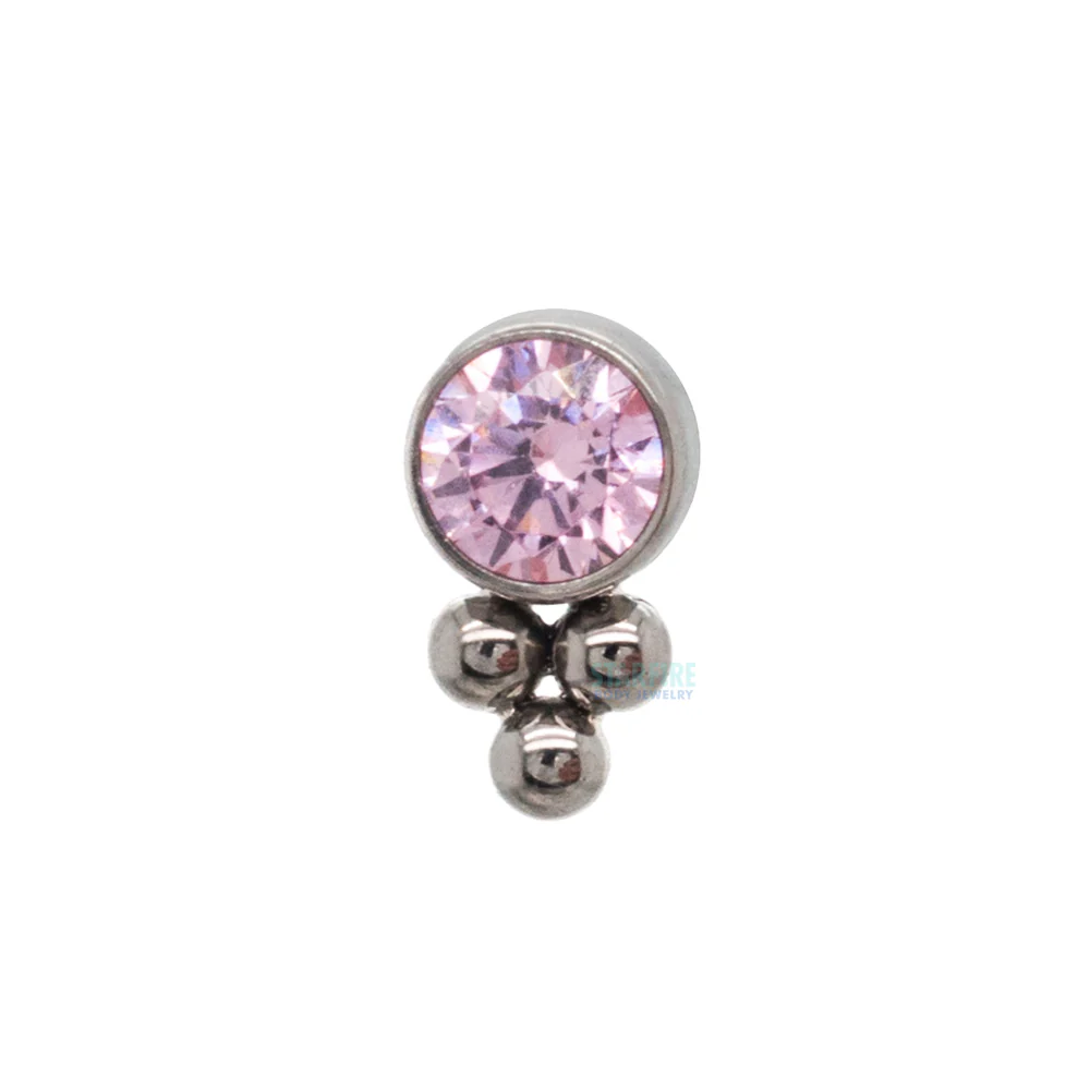 11HT-3 'Haute Couture' 2.5mm Faceted Gem Bezel Threaded End - Image 4