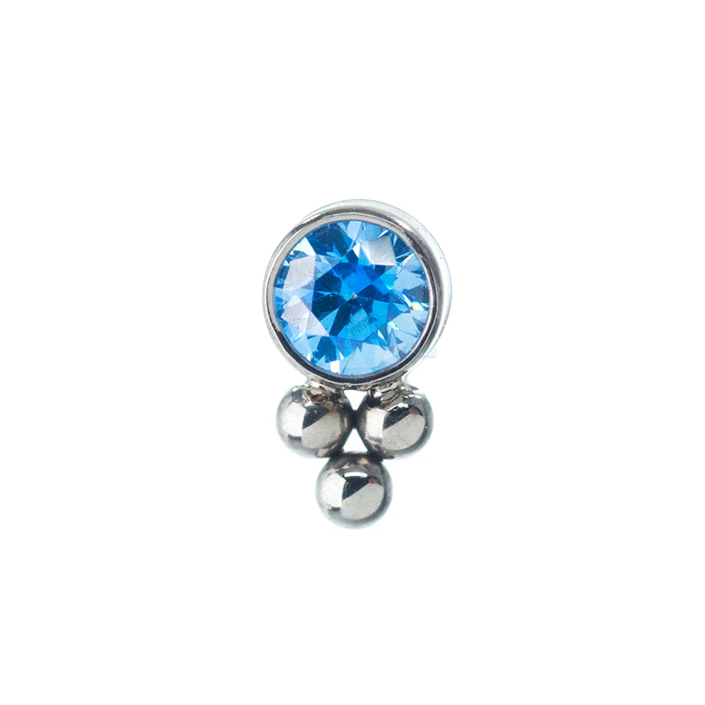 11HT-3 'Haute Couture' 2.5mm Faceted Gem Bezel Threaded End - Image 5