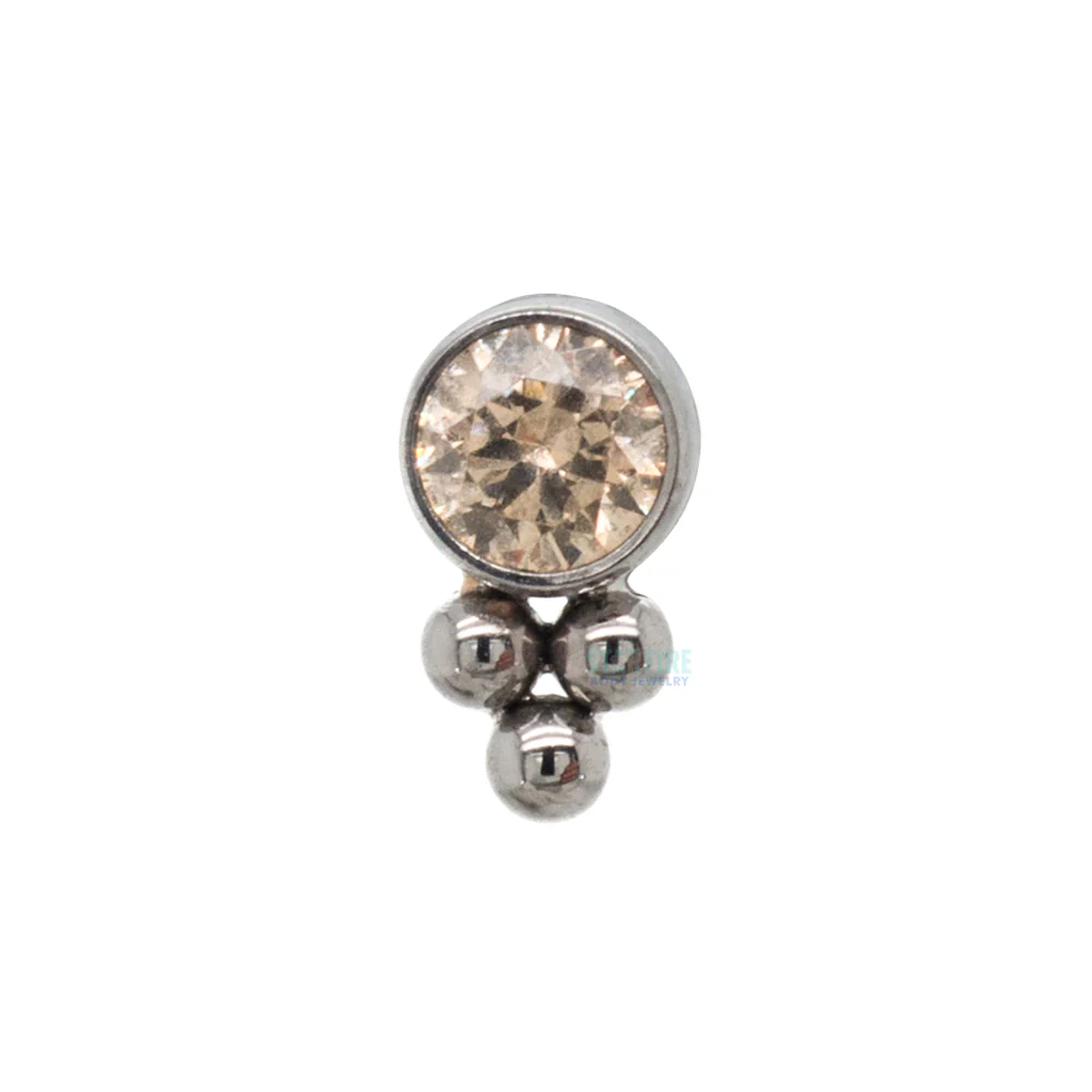 11HT-3 'Haute Couture' 2.5mm Faceted Gem Bezel Threaded End - Image 6