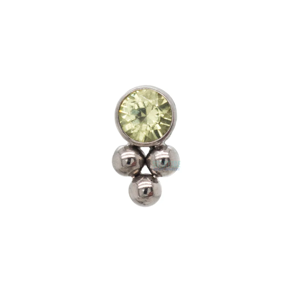 11HT-3 'Haute Couture' 2mm Faceted Gem Bezel Threaded End - Image 4