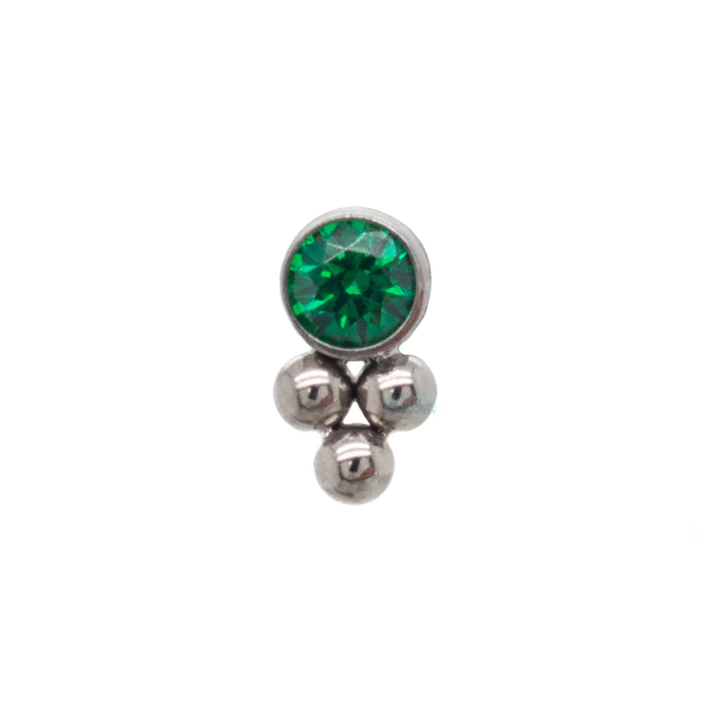 11HT-3 'Haute Couture' 2mm Faceted Gem Bezel Threaded End - Image 5
