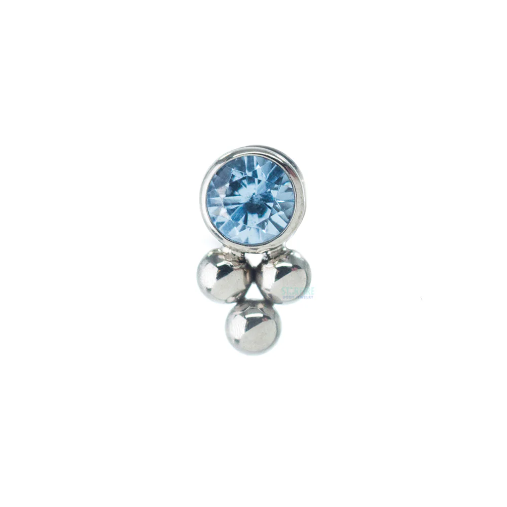 11HT-3 'Haute Couture' 2mm Faceted Gem Bezel Threaded End - Image 6