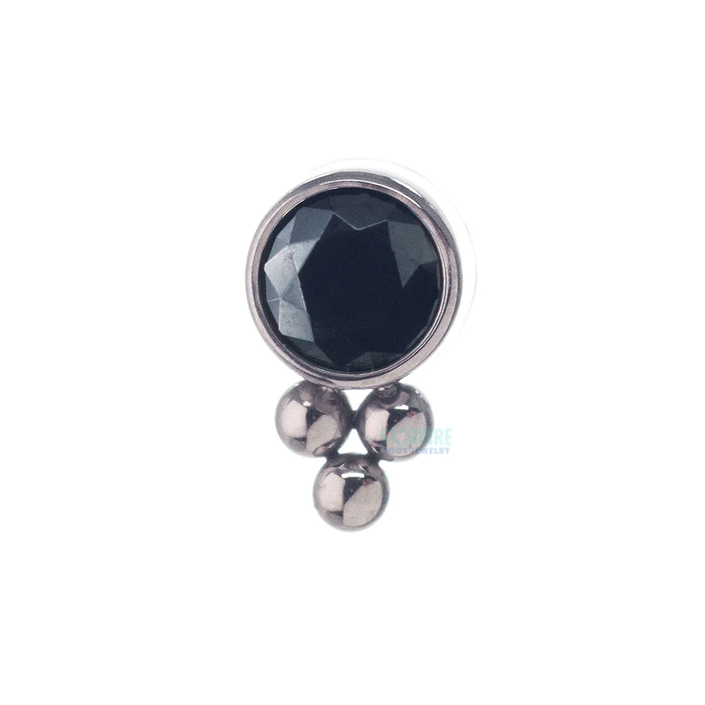 11HT-3 'Haute Couture' 3mm Faceted Gem Bezel Threaded End - Image 6