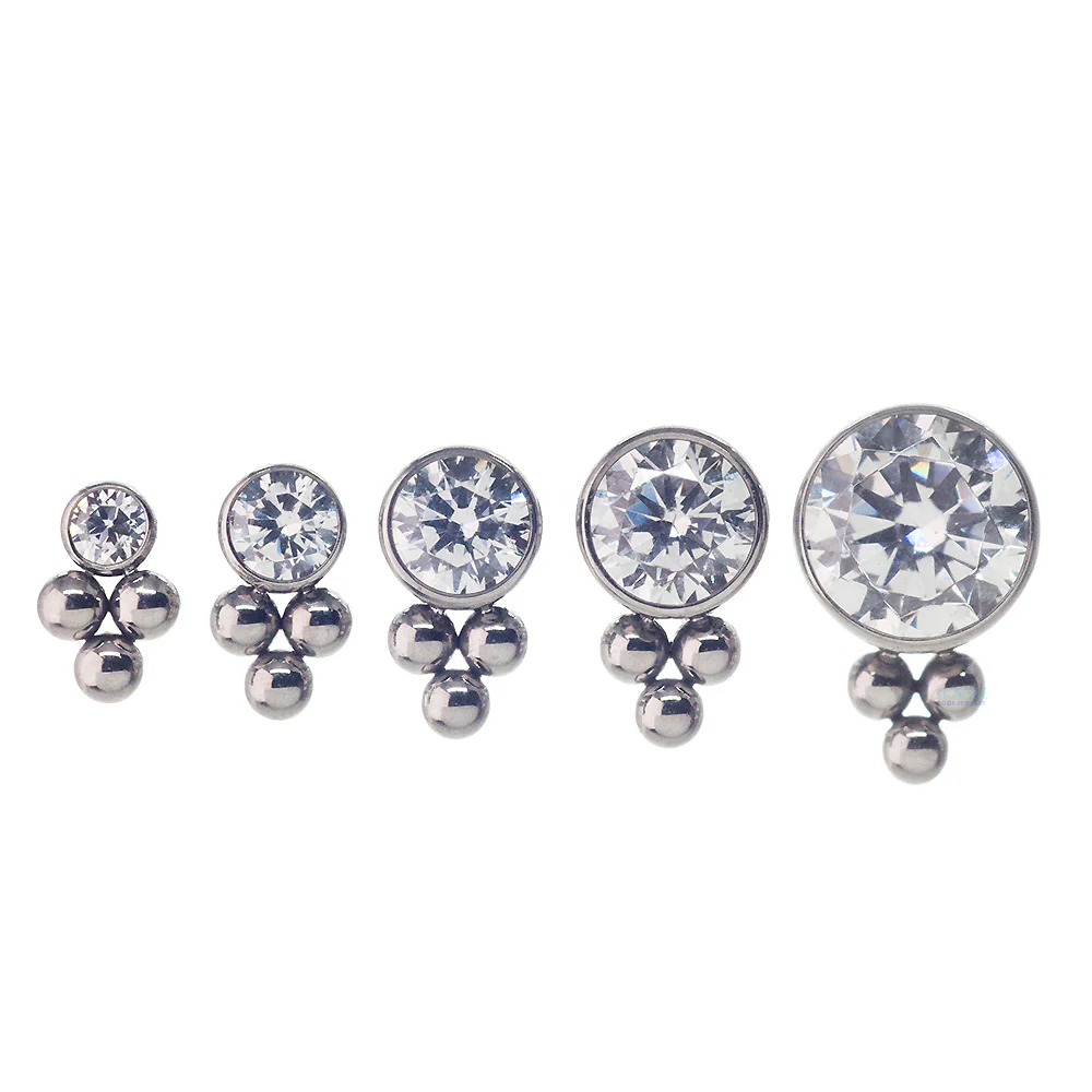 11HT-3 'Haute Couture' 4mm Faceted Gem Bezel Threaded End - Image 2