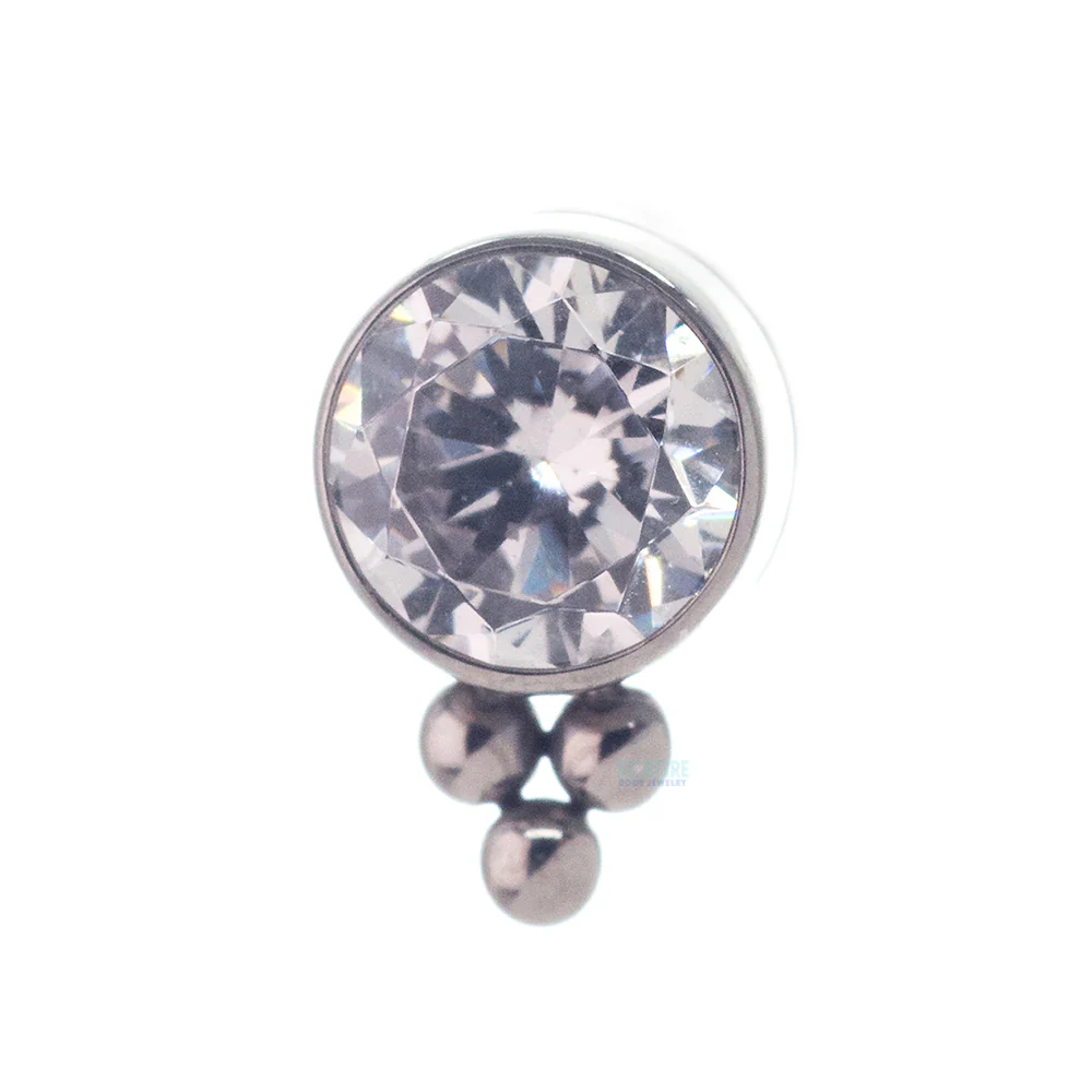 11HT-3 'Haute Couture' 4mm Faceted Gem Bezel Threaded End - Image 3