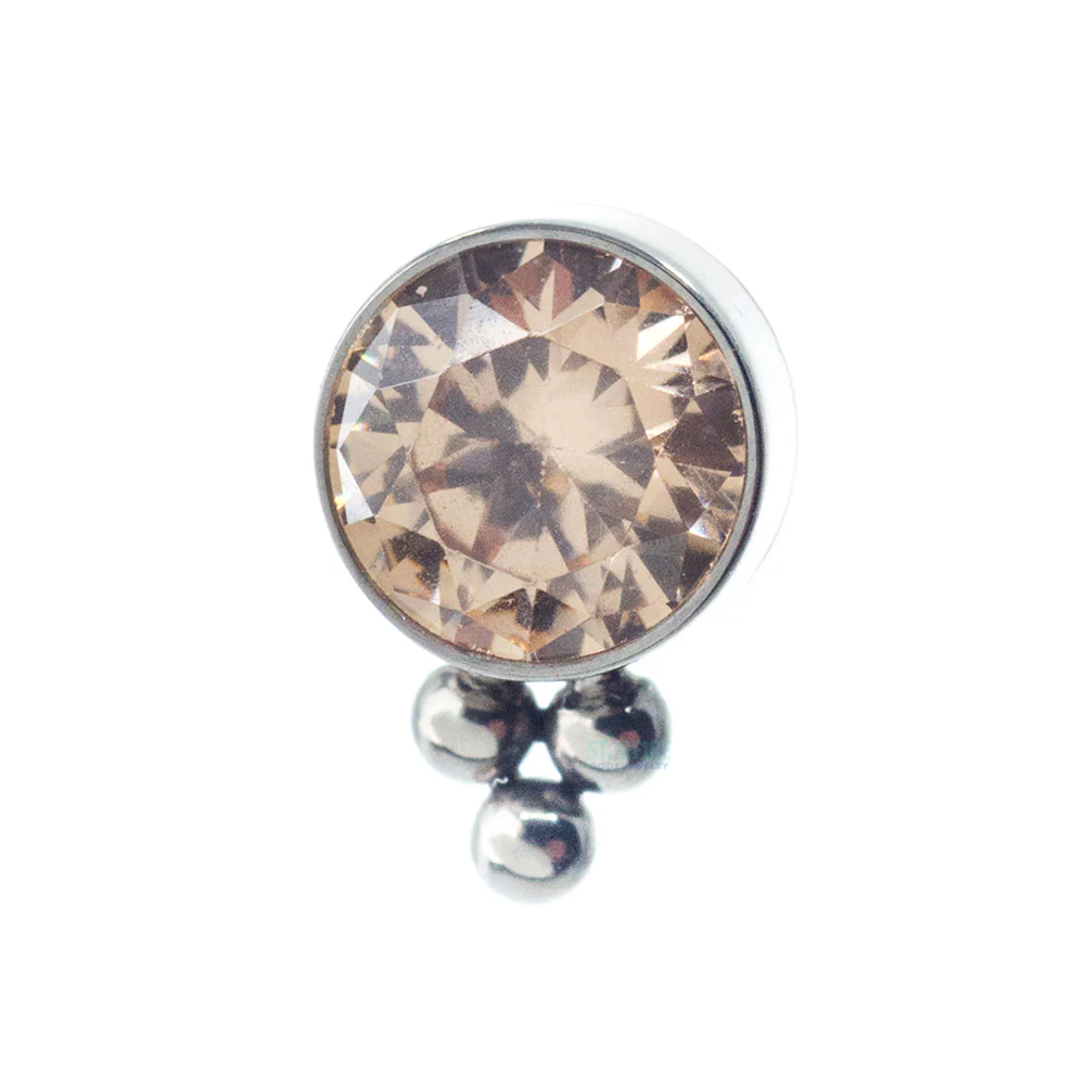 11HT-3 'Haute Couture' 4mm Faceted Gem Bezel Threaded End - Image 4