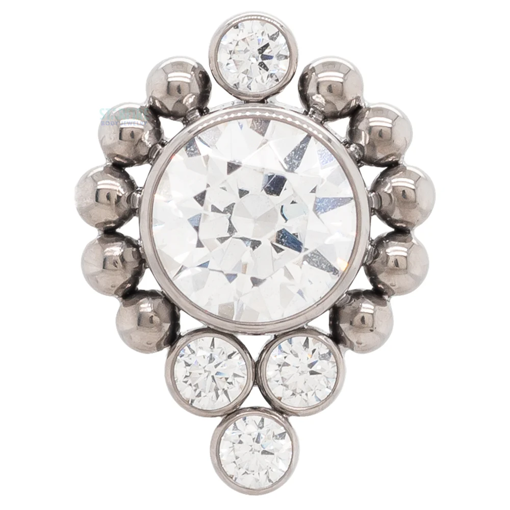 14HT 'Haute Couture' Threaded End with Faceted Gems