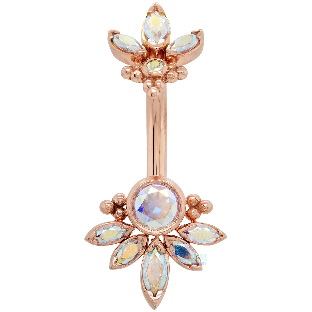 "Lillian" Faceted Gem Navel Curve in Gold - Image 5