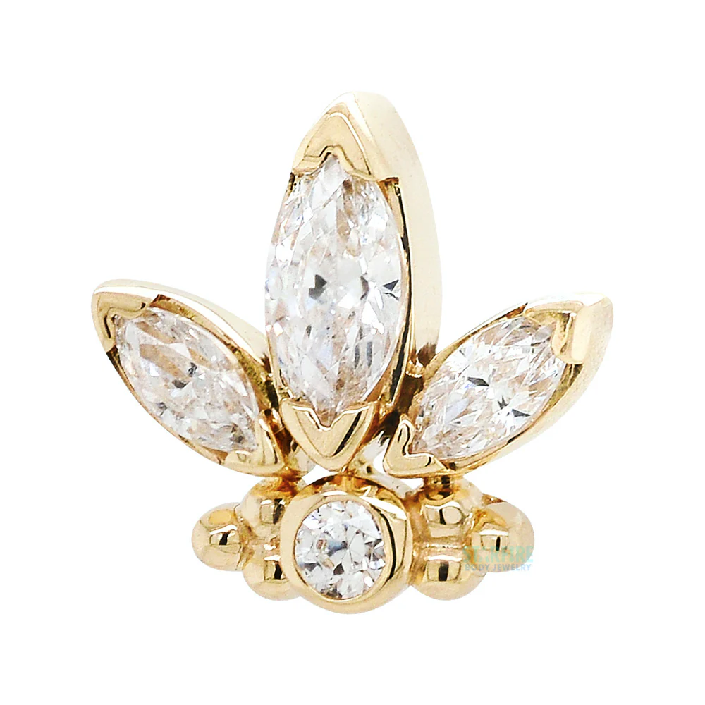 "Anna" Threaded End in Gold with Faceted Gems - Image 3