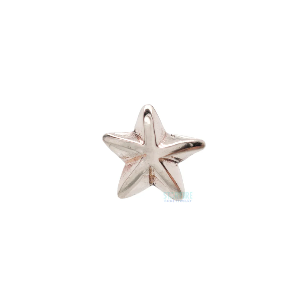 Beveled Star Threaded End in Gold - Image 3