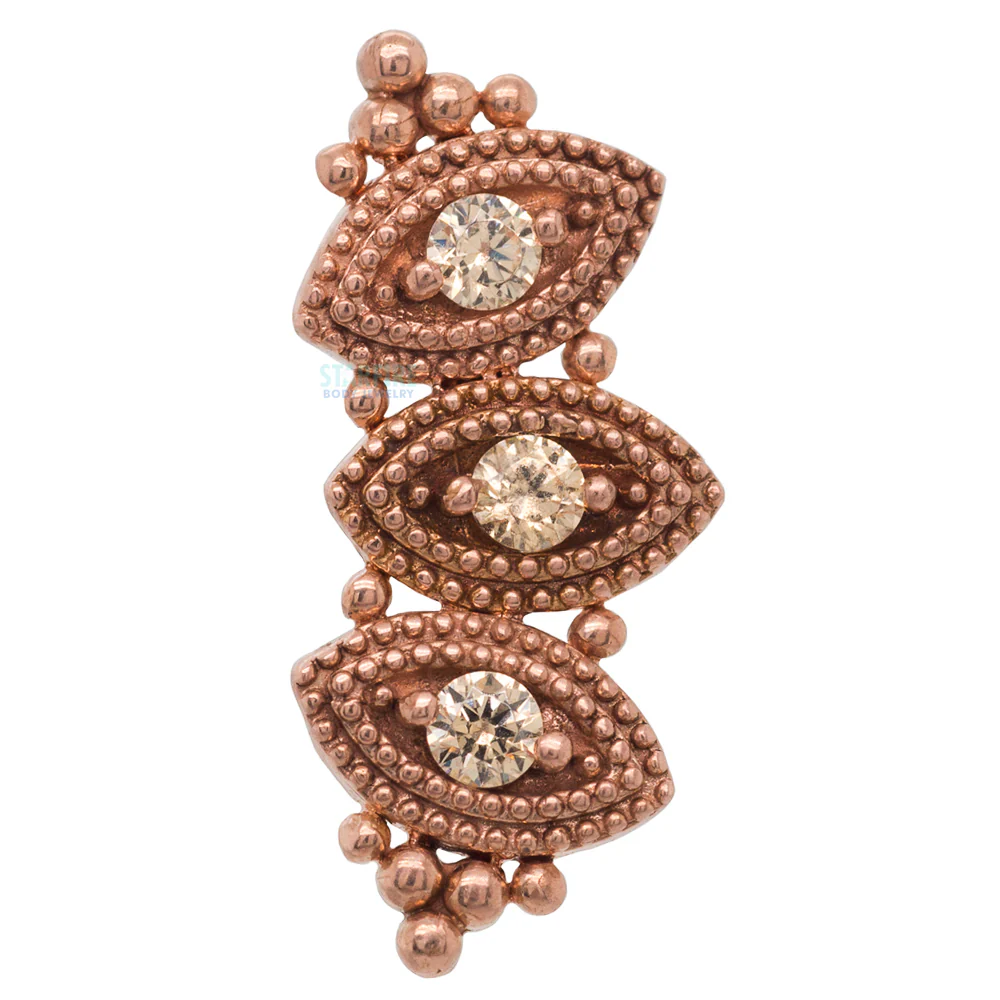 "Clara" Threaded End with Faceted Gems in Gold - Image 3