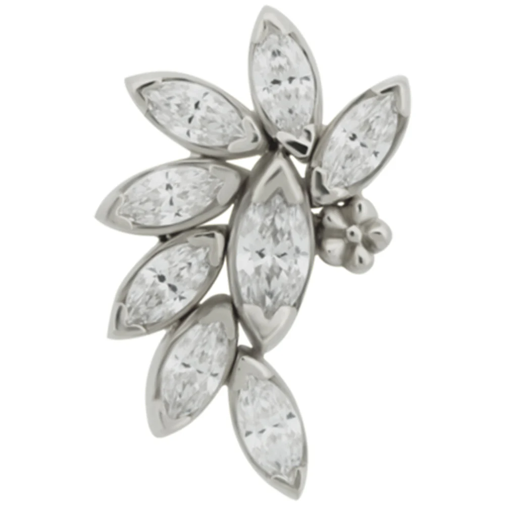 "Ethel" Threaded End in Gold with Faceted Gems - Right Ear - Image 3