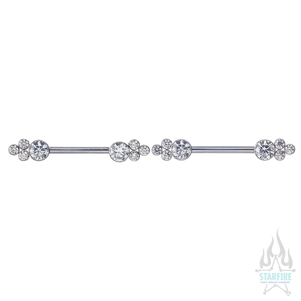 NB7TS 'Bijoux' Side Set Faceted Gem Nipple Barbells - pair - Image 4