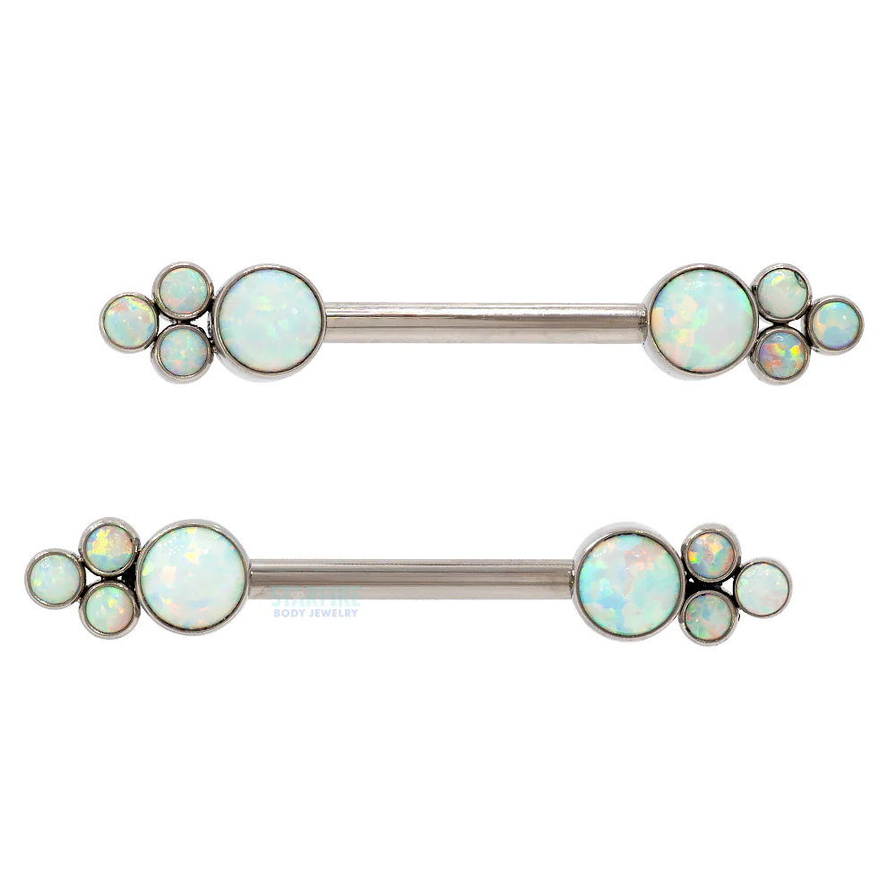NB7TS 'Bijoux' Side Set Opal Nipple Barbells - pair - Image 3