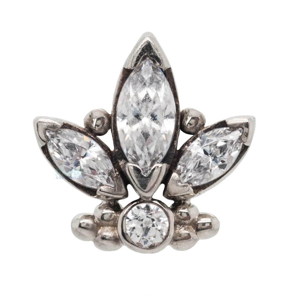 "Norma" Threaded End with Faceted Gems in Gold - Image 3