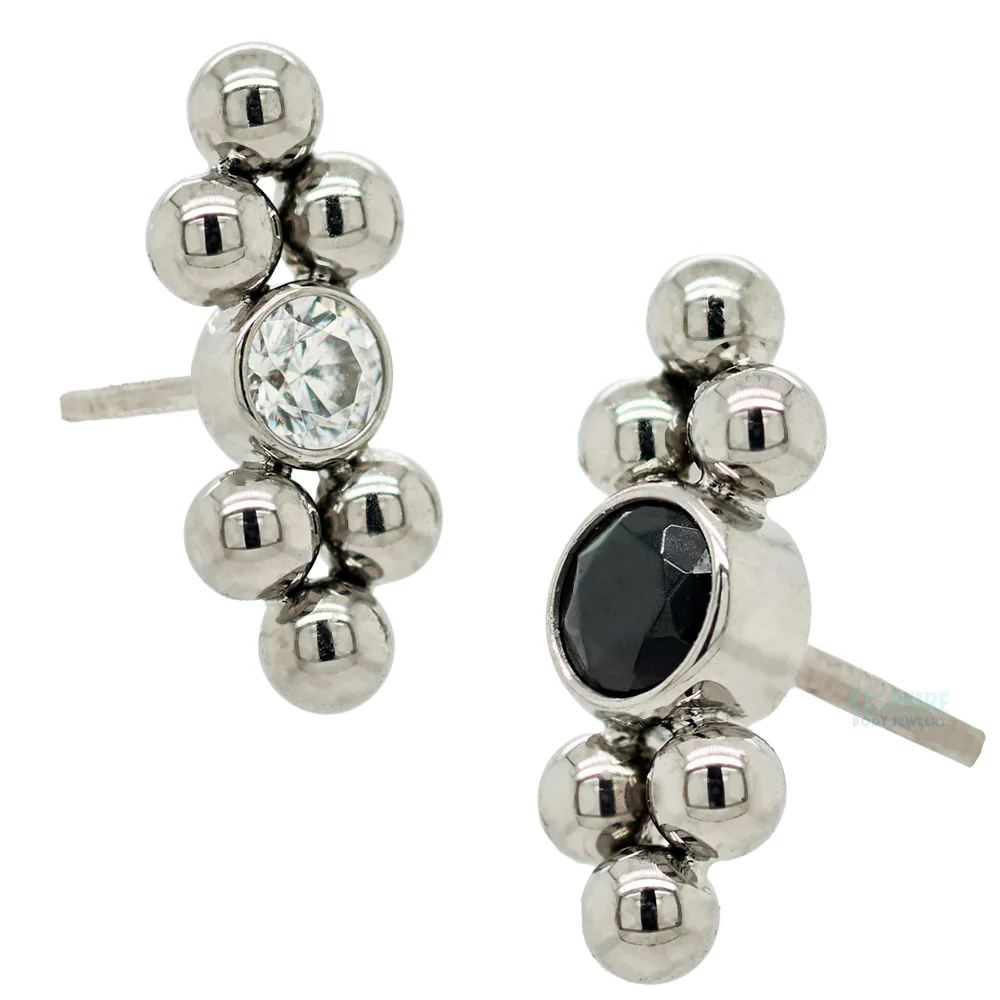 threadless: 11HT-6A 'Haute Couture' Faceted Gem Bezel End