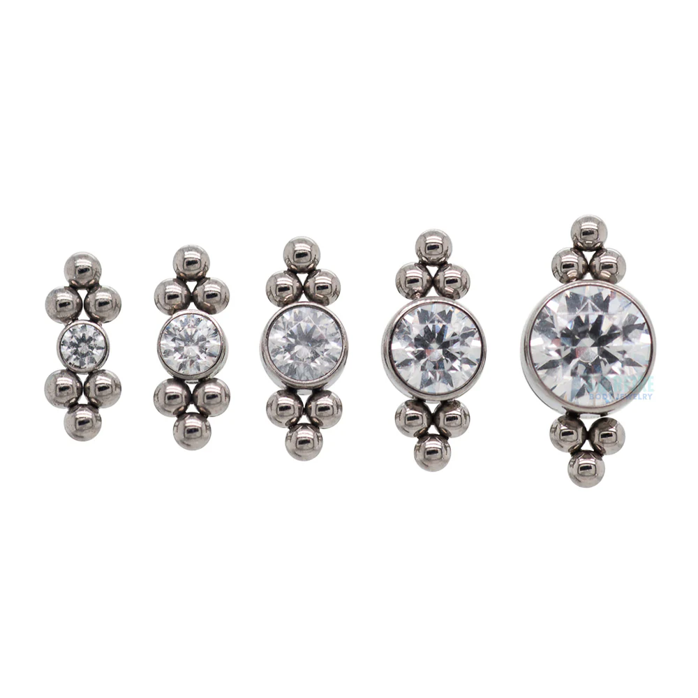 threadless: 11HT-6A 'Haute Couture' Faceted Gem Bezel End - Image 3
