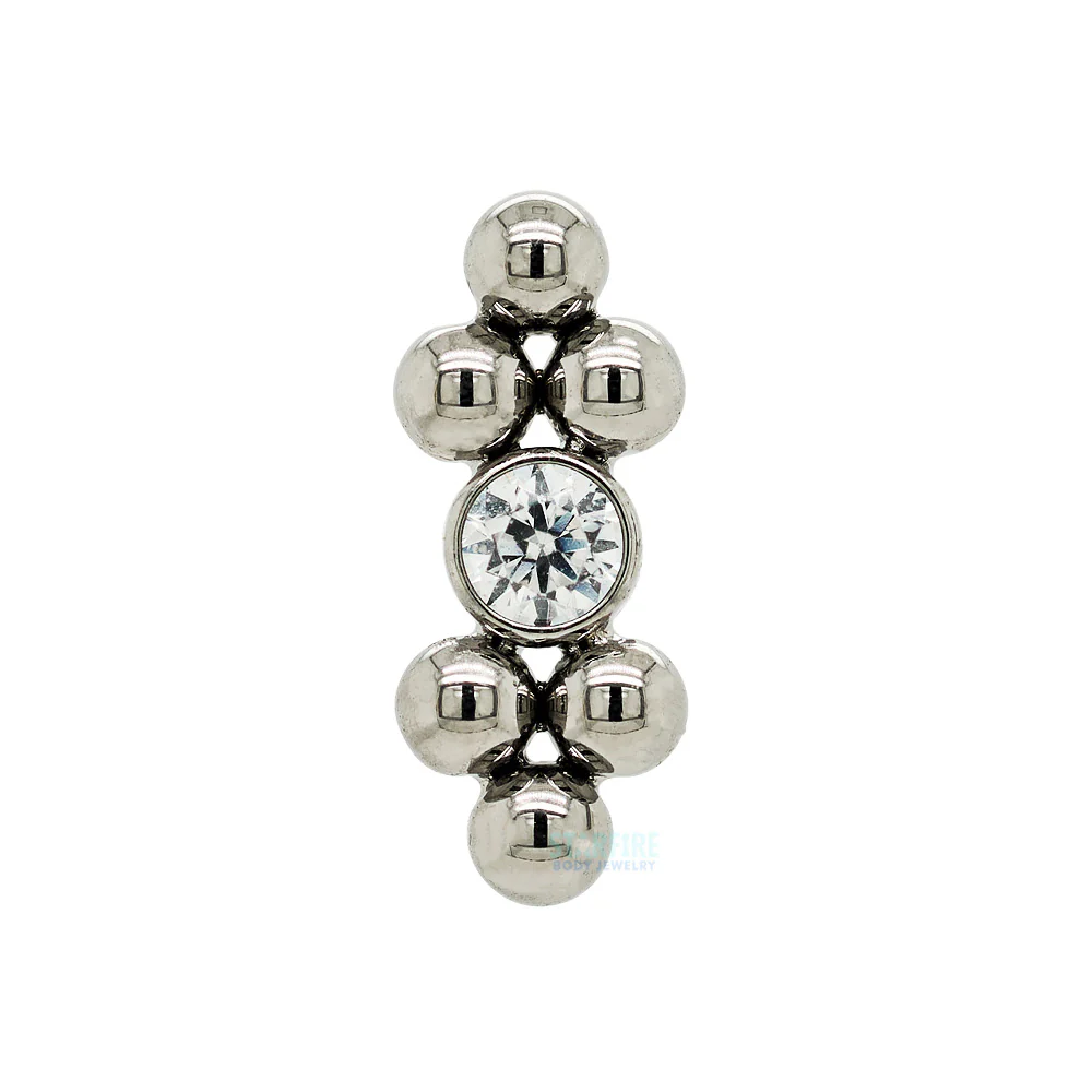 threadless: 11HT-6A 'Haute Couture' Faceted Gem Bezel End - Image 4