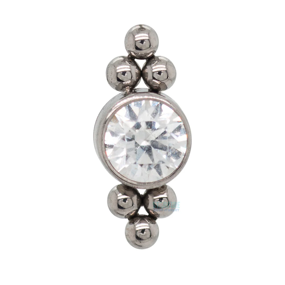threadless: 11HT-6A 'Haute Couture' Faceted Gem Bezel End - Image 6