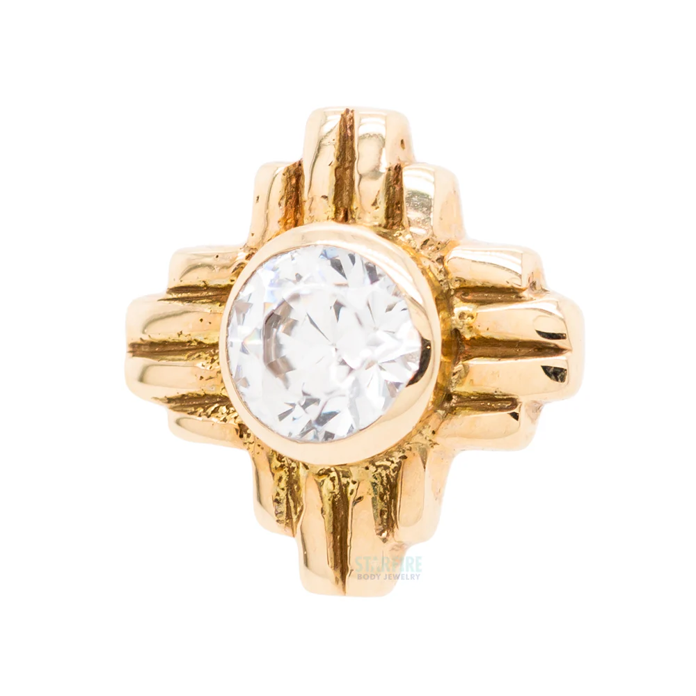 threadless: "Zia" Faceted Gem Pin in Gold - Image 2