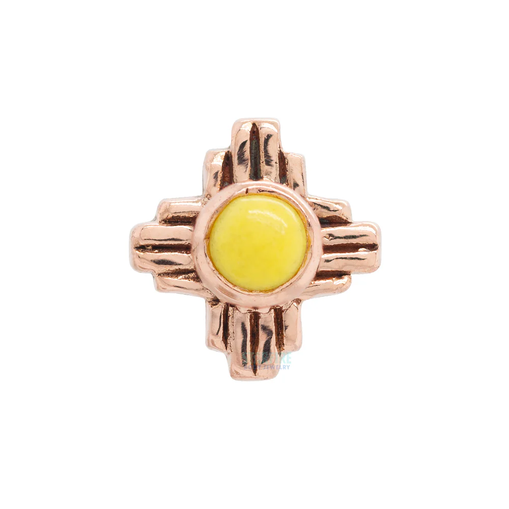 threadless: "Zia" Small Stone Cabochon Pin in Gold - Image 4