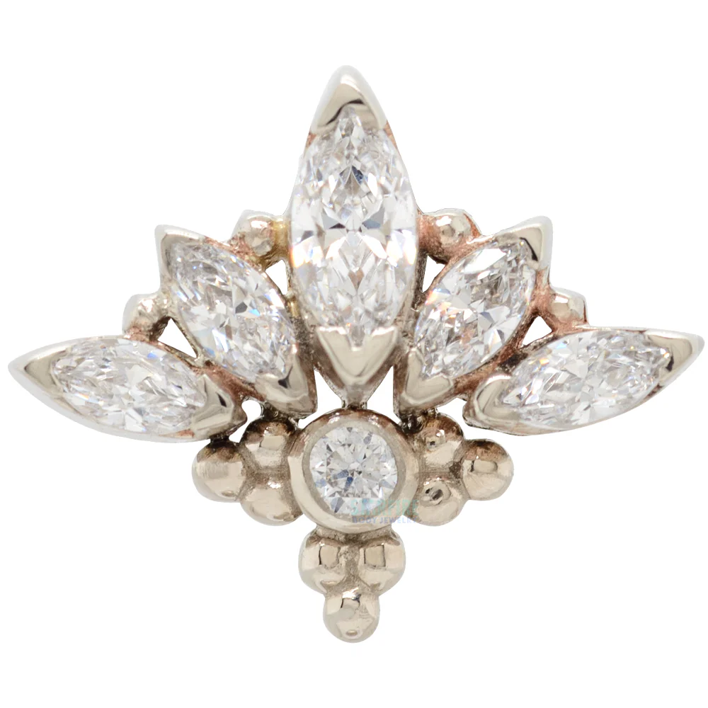 "Zasu" Threaded End in Gold with Faceted Gems - Image 3