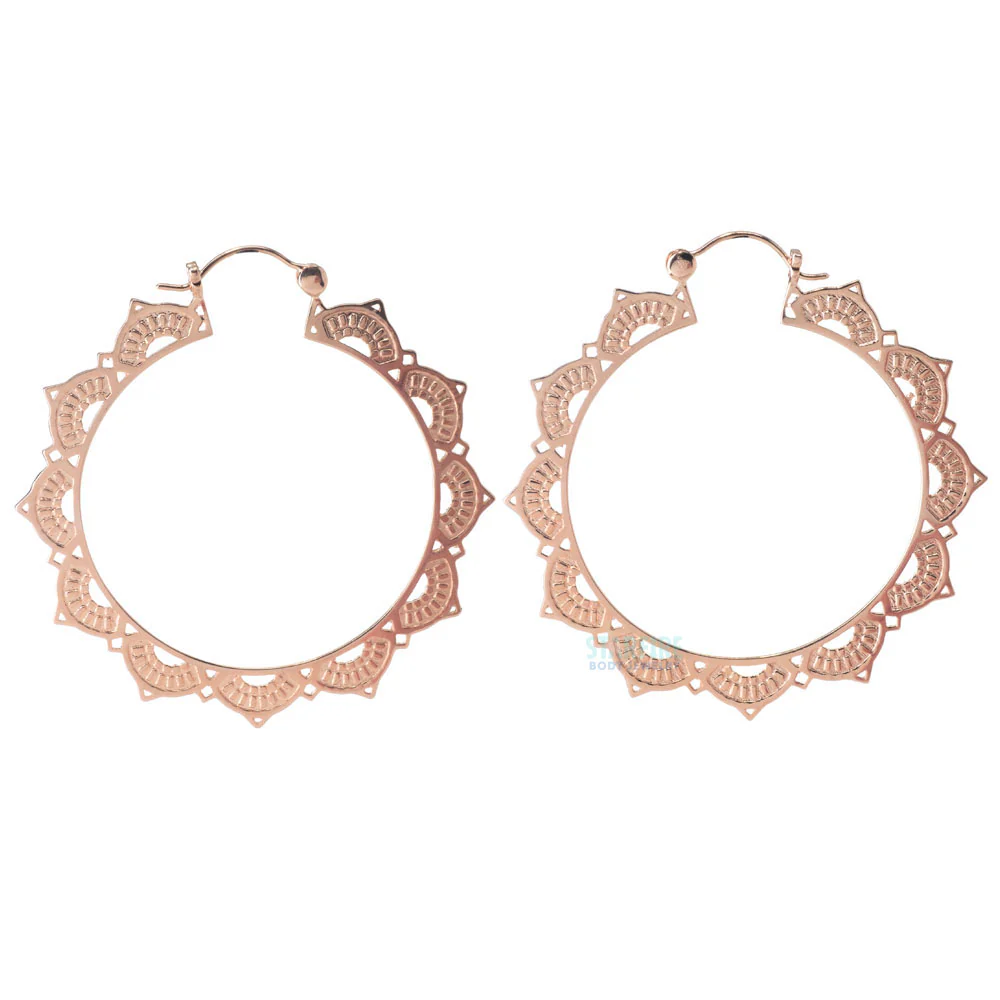 Lotus Hoop Earrings