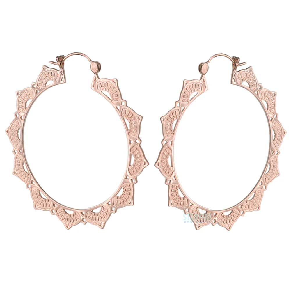 Lotus Hoop Earrings - Image 2