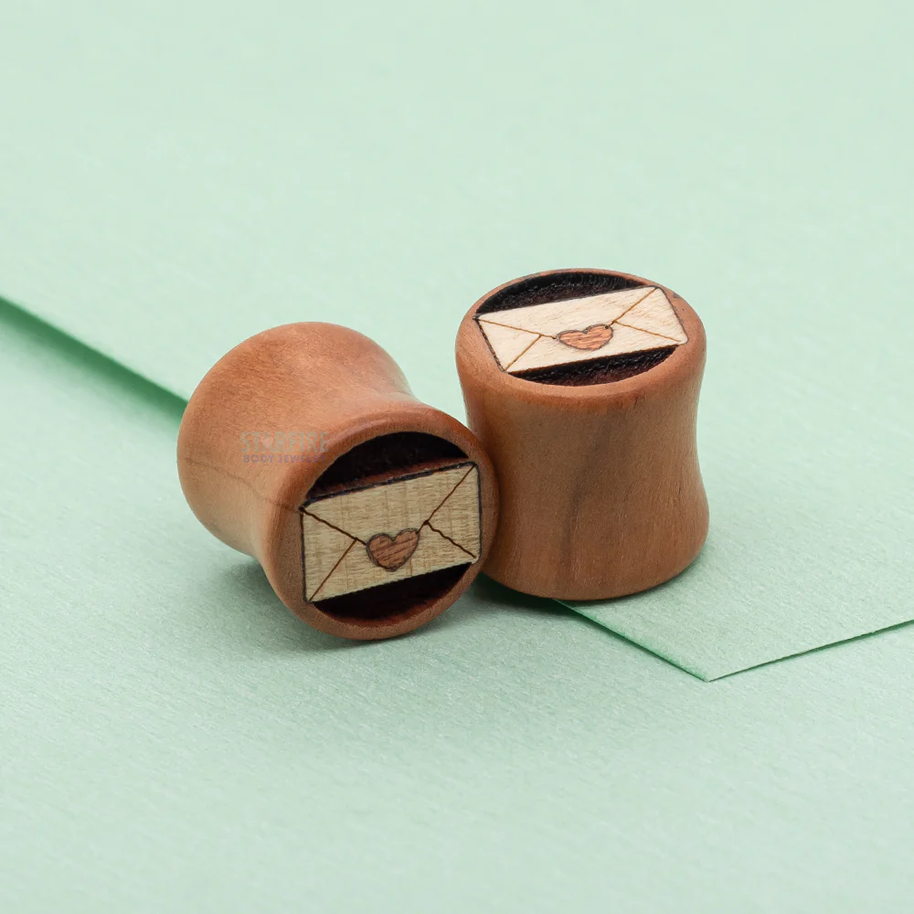 Love Letter Wood Inlay Plugs - Image 2