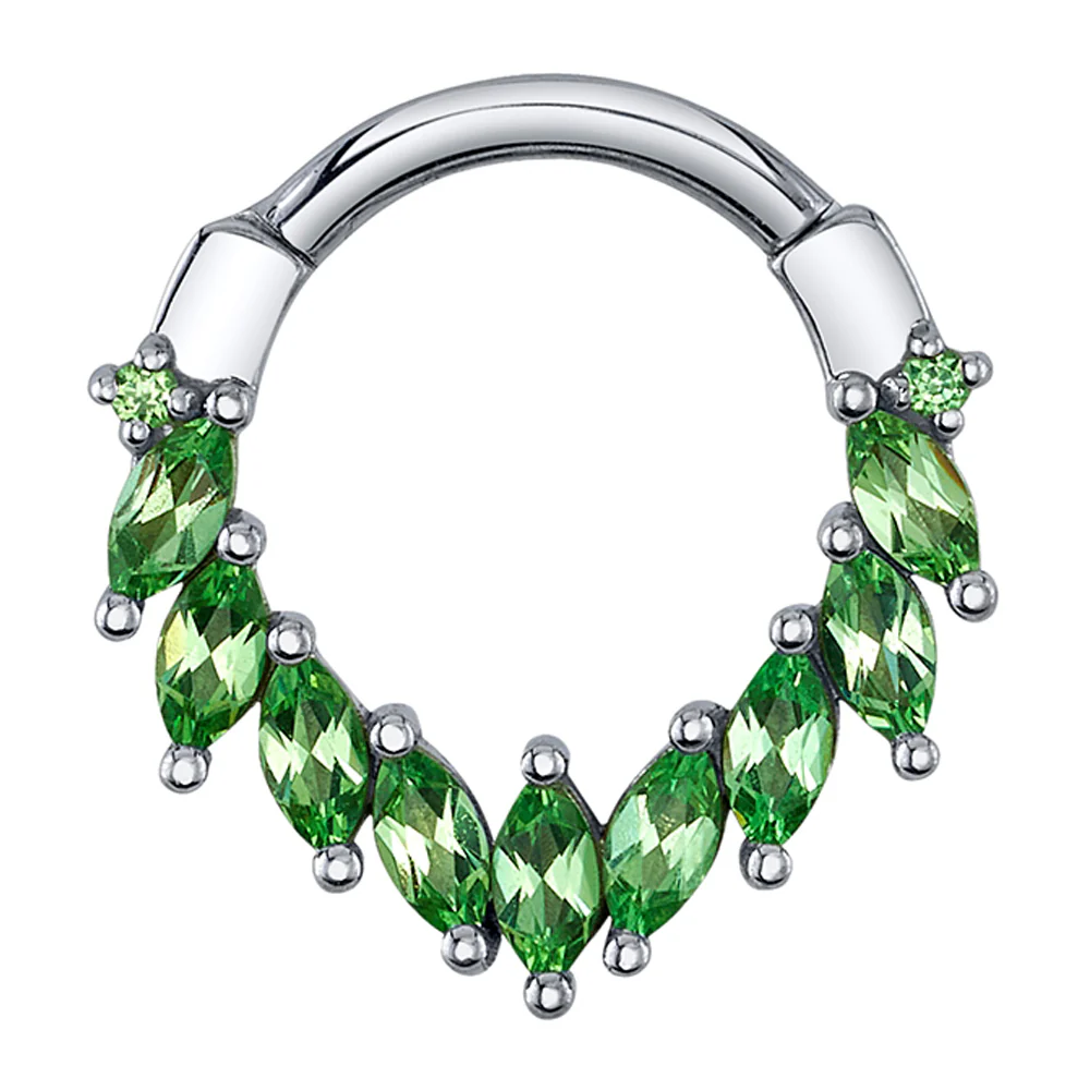 "Maeve" Hinge Ring in Gold with Tsavorites - Image 2