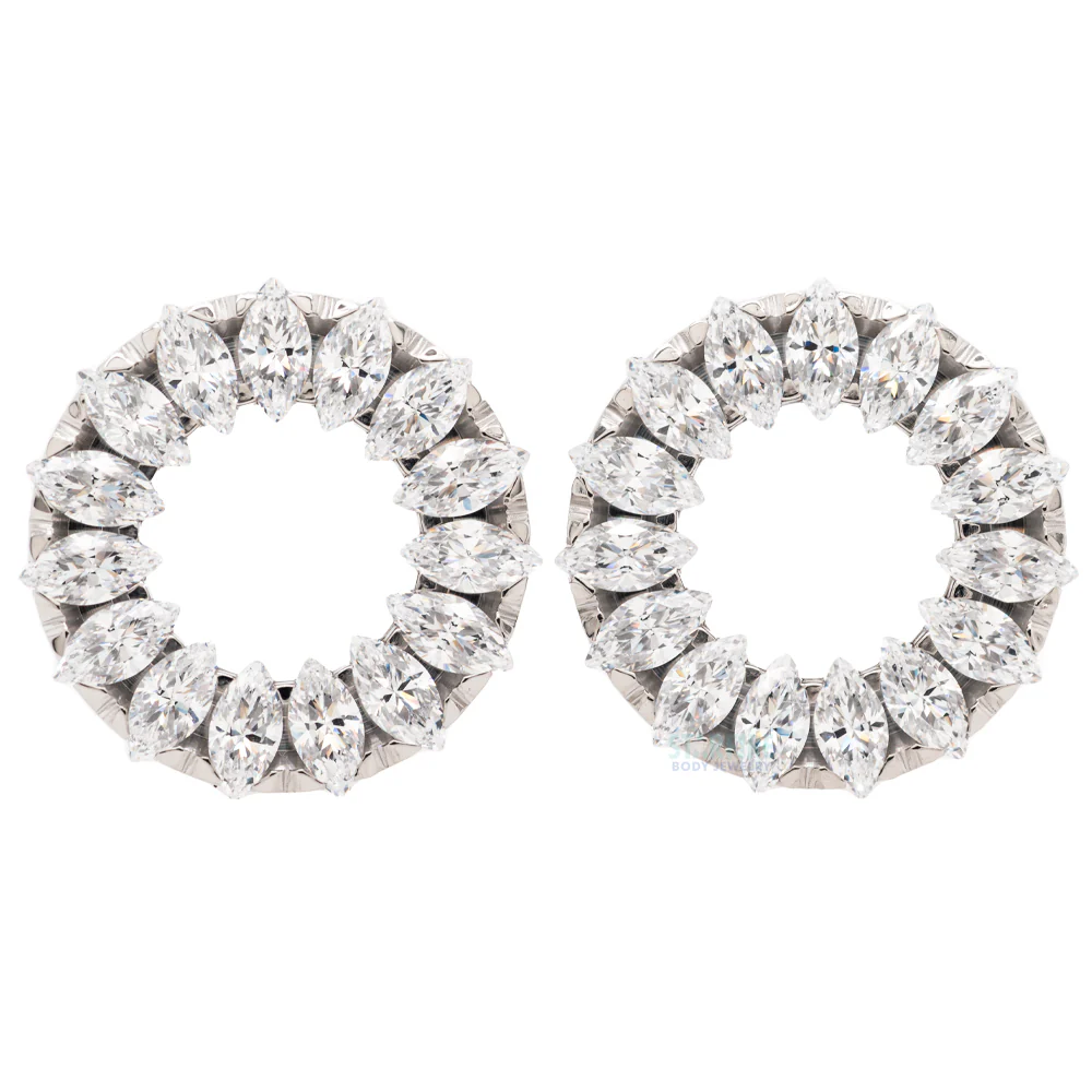 Marquise Eyelets with Brilliant-Cut Gems - Cubic Zirconia - Image 2