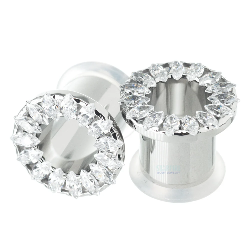 Marquise Eyelets with Brilliant-Cut Gems - Cubic Zirconia - Image 4