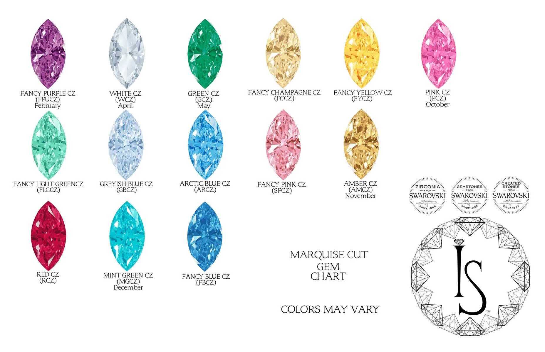 Marquise Fan #9 Faceted Gem on Flatback - Image 3