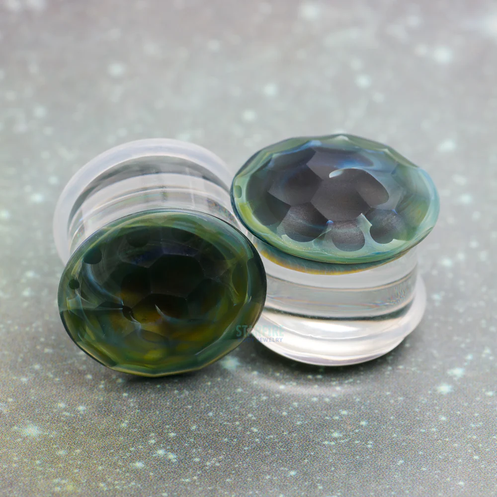 Martele Glass Color Front Plugs - Blue Amber - Image 2