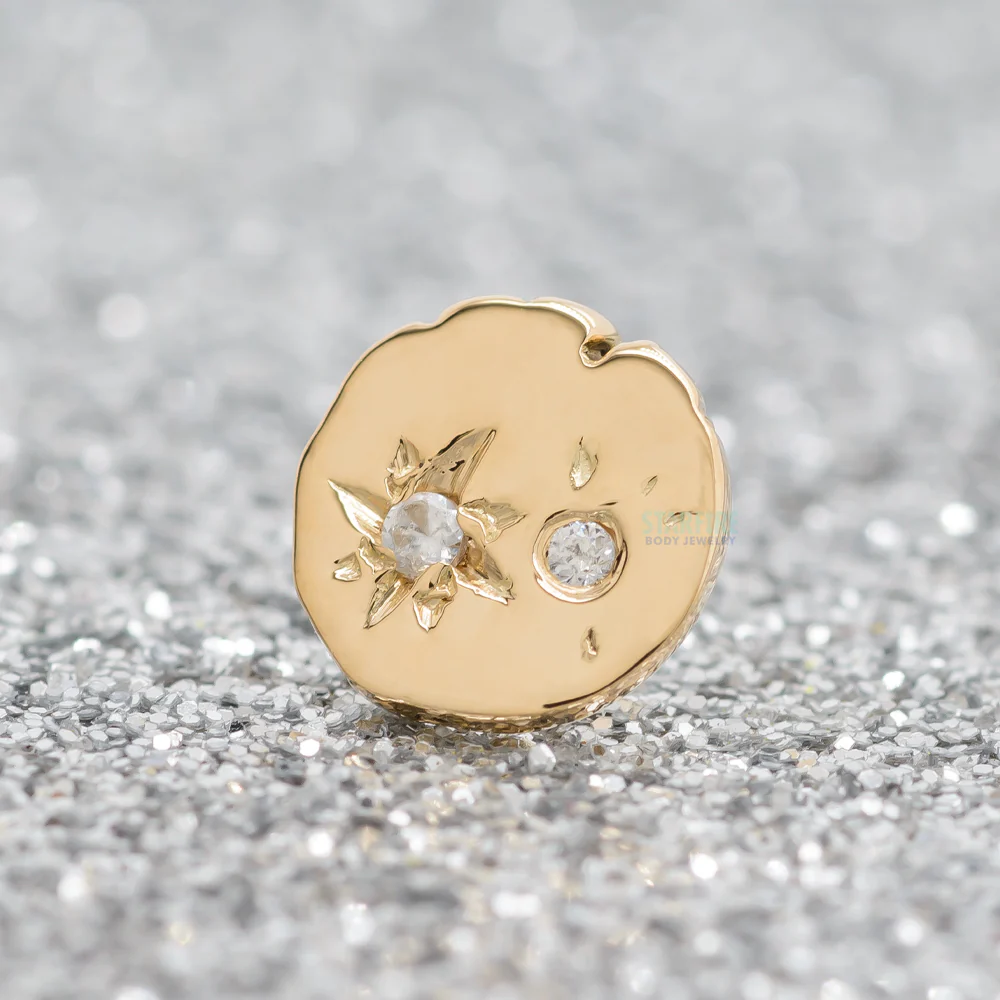 threadless: "Celestial" End in Gold with CZ's - Image 2