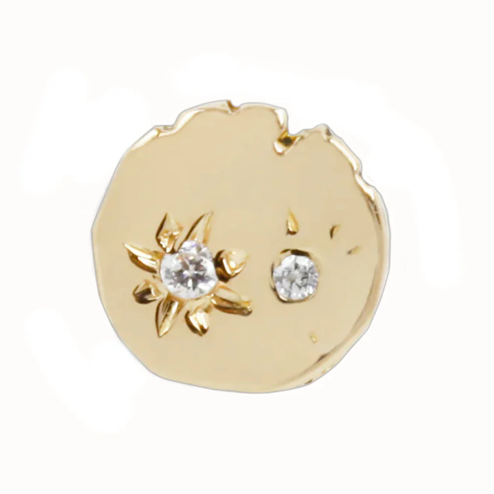 threadless: "Celestial" End in Gold with CZ's - Image 3