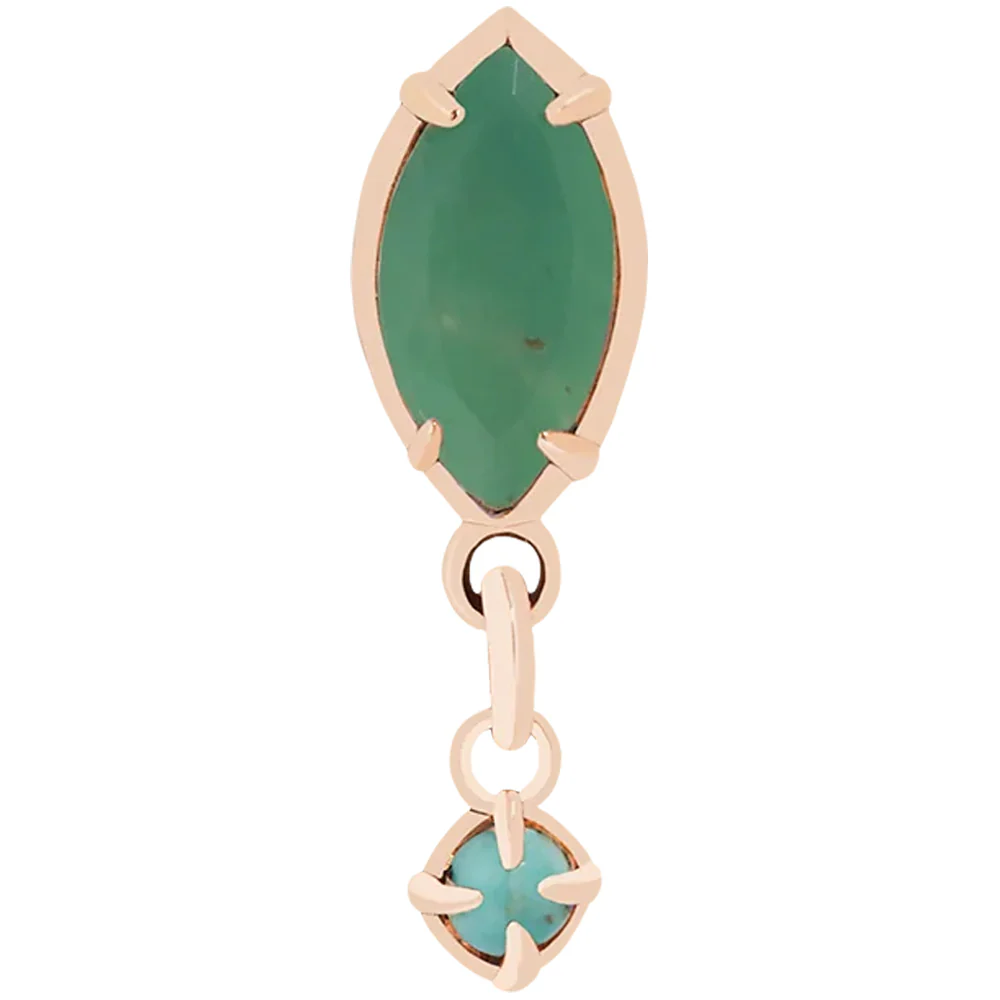 threadless: "Dew Drop" End in Gold with Genuine Gemstone - Image 3