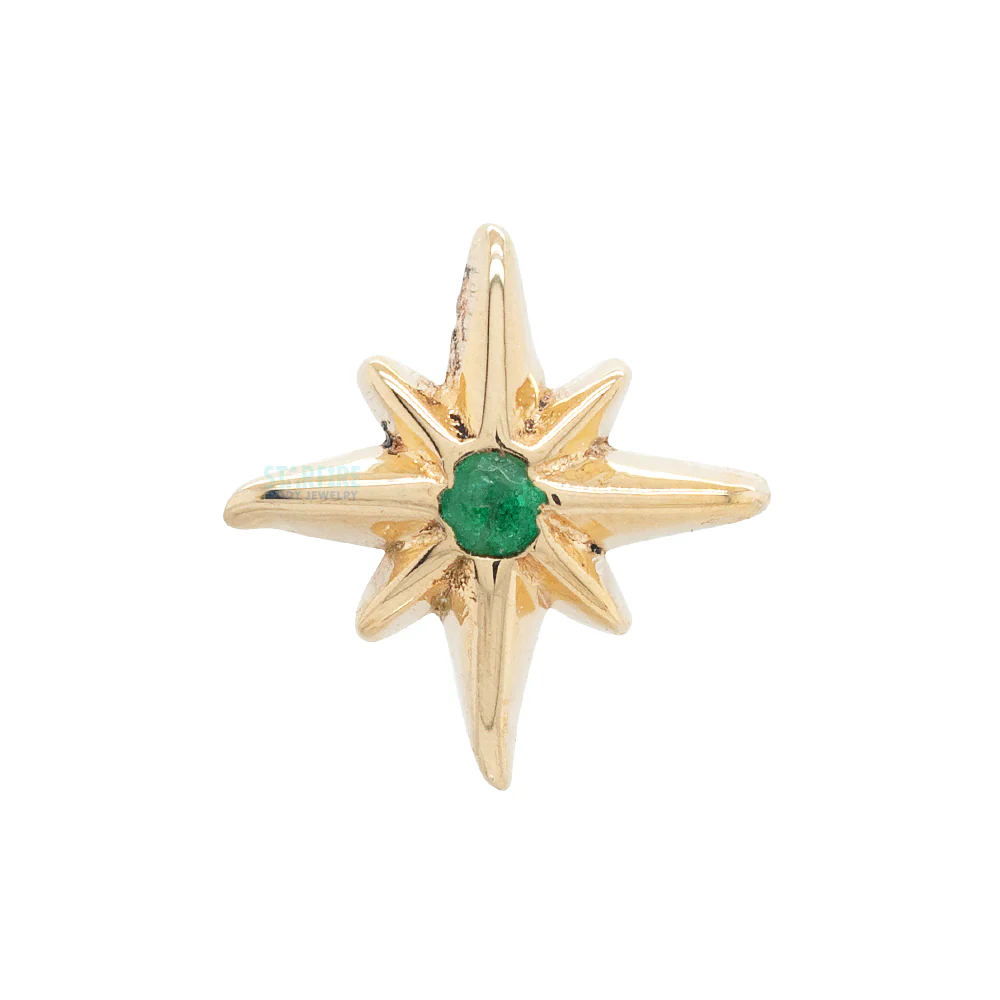 threadless: "Sparklier Motion" End in Gold with Emerald