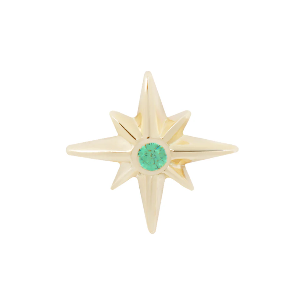 threadless: "Sparklier Motion" End in Gold with Emerald - Image 3