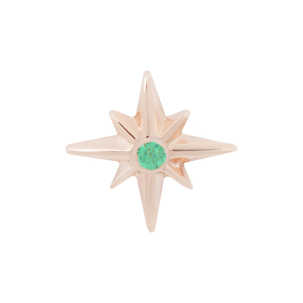 threadless: "Sparklier Motion" End in Gold with Emerald - Image 4