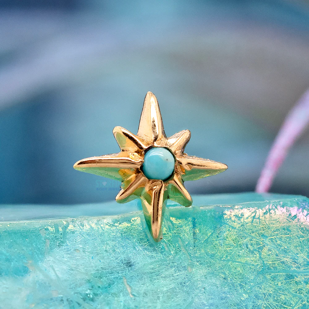 threadless: "Sparklier Motion" End in Gold with Turquoise - Image 2
