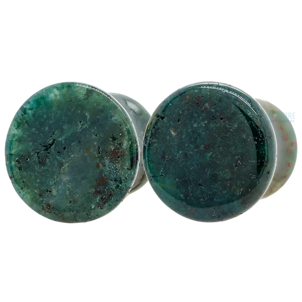 Mayan Style Stone Plugs - Bloodstone - Image 3