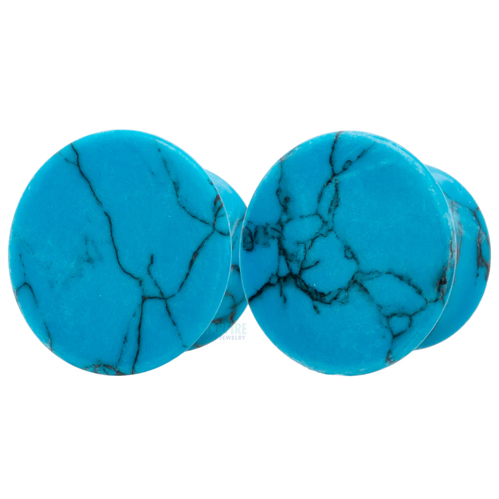Mayan Style Stone Plugs - Turquoise - Image 3