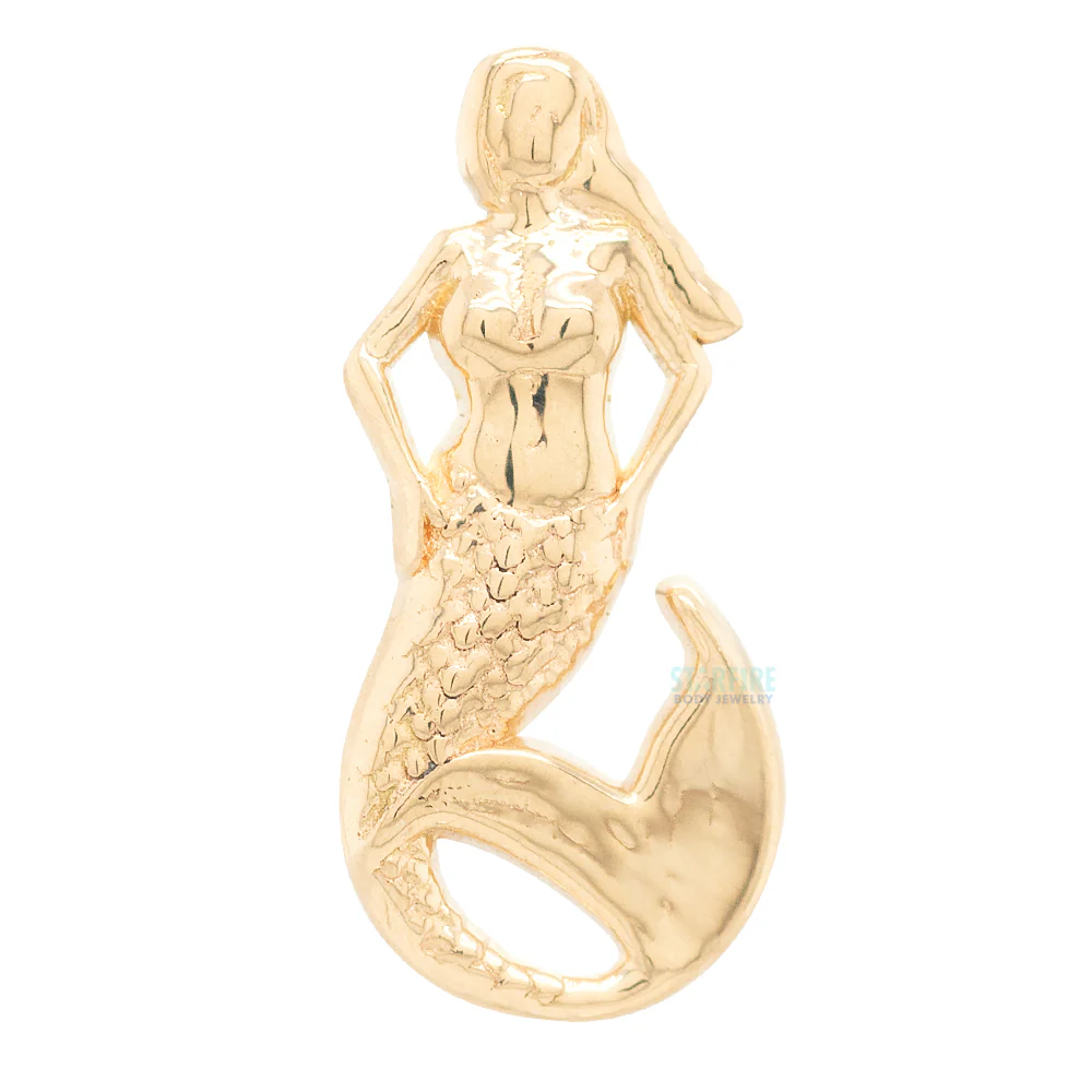 Mermaid Threaded End in Gold - Image 3